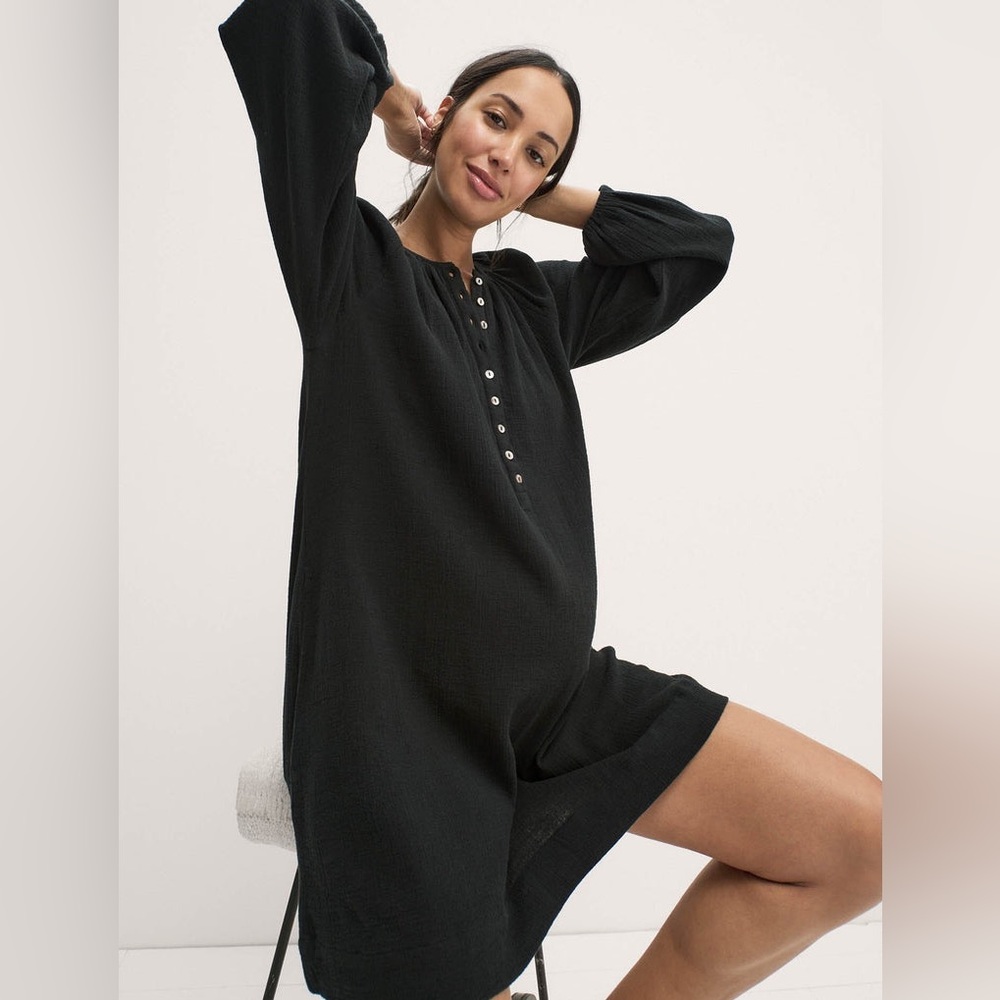 Hatch the Katia dress size 1/ small pregnancy top black with buttons